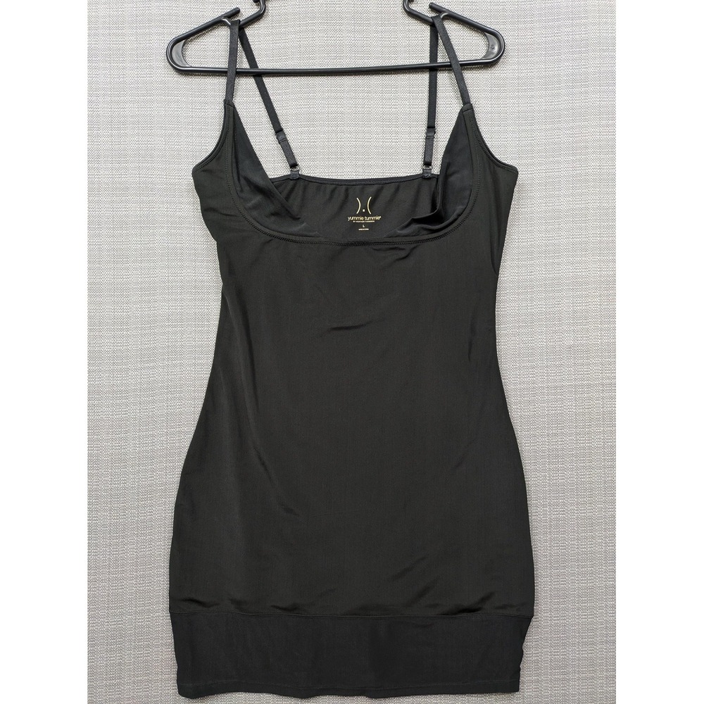 Yummie Tummie Shapewear Slip Women L Black Adjustable Strap Smoothing Control